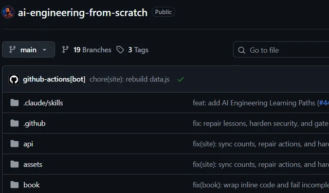 GitHub screenshot: ai-engineering-from-scratch